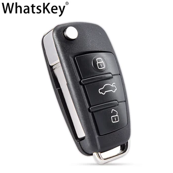 WhatsKey Qualidade Superior 3 Botões Flip Remoto De Carro Dobrável Chave De Capa Shell Fob Caso A Chave Para O Audi Q3 A4 A6