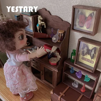 YESTARY 1/6 Bjd Boneca Móveis Obitsu11 Brinquedo de Chá de Madeira Armário de Boneca, Acessórios de Moda, Mini Casa de bonecas, Móveis Para Presente de Criança