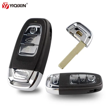 YIQIXIN 3 Botão Smart Remote Chave do Carro Shell Para Audi A4L Q5 A3 A4 A5 A6 A8 Quattro Q5 Q7 A6 A8 Sistema Remoto Shell de Substituição