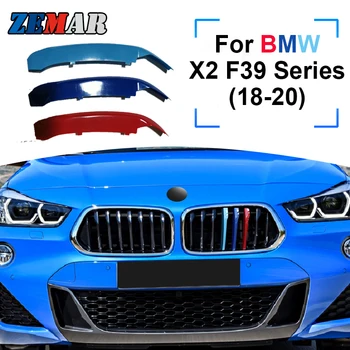 ZEMAR 3pcs ABS da BMW X2 F39 Série De 2018 2019 2020 2021 2022 de Corridas de carros de Grelha Tira de Guarnição Clipe M de Desempenho de Energia Acessórios