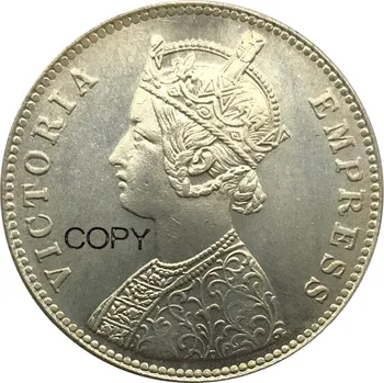 Índia Estados Principescos BIKANIR 1 Um Rupee De 1892 Cuproníquel Prata Chapeada de Cópia de Moedas