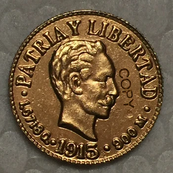 24-K Gola Banhado EUA, em 1915, 1 de Dólares moeda cópia de 15mm