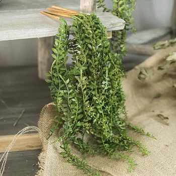 Artificial suculentas suspensão de parede plantas pérolas carnuda videira ramos verdes, decoração de casa de plástico grinalda de noiva decoração de vime