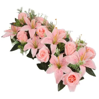 Flor Artificial linha de arco de flor de parede lily arco de alta imitação rosa DIY casamento estrada de chumbo festa decoração de Natal de Alto grau de seda