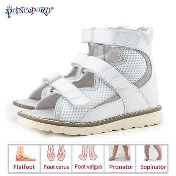 Sapatos ortopédicos para as Crianças Verão, Outono Anti-Derrapante de Couro Genuíno Corretivas Sandálias com Suporte de Tornozelo para a Criança as Meninas Meninos