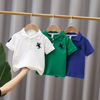 Verão de Bebê Meninos T-Shirt de Manga Curta, Camisas Polo para o Menino Crianças de Cor Sólida Tee início Bebê Menino Roupas Coreia