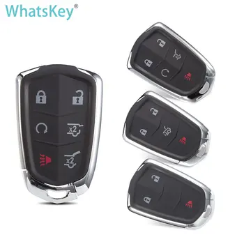 WhatsKey 3/4/5/6 Botões de Substituição Remoto Inteligente-Chave Shell Para Cadillac Escalade ESV XTS CTS ATS CT6 SRX Auto chave do Caso Lâmina