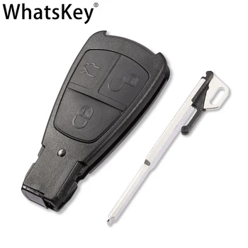 WhatsKey 3 Botão de Estilo Antigo, Chave Inteligente Para o Benz De Mercedes C180 1998-2004 W202 ML320 Remoto Chave do Carro Shell Caso fob, Com Lâmina