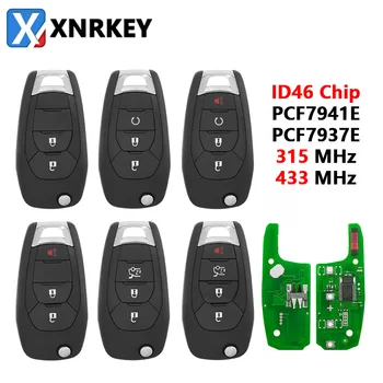 XNRKEY 2/3/4 Botão Flip Remoto Chave do Carro ID46/PCF7941E Chip 315/433Mhz para Chevrolet Cruze Avo Trailblazer Onix Tracker Chave Inteligente